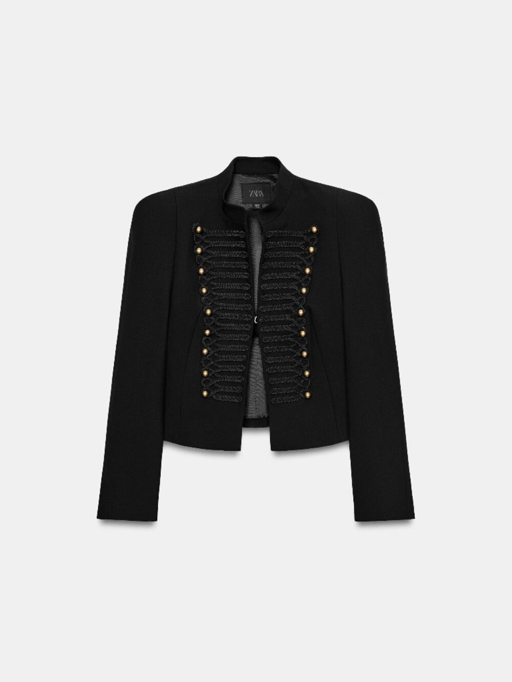 Zara Fitted Blazer With Shoulder Pads